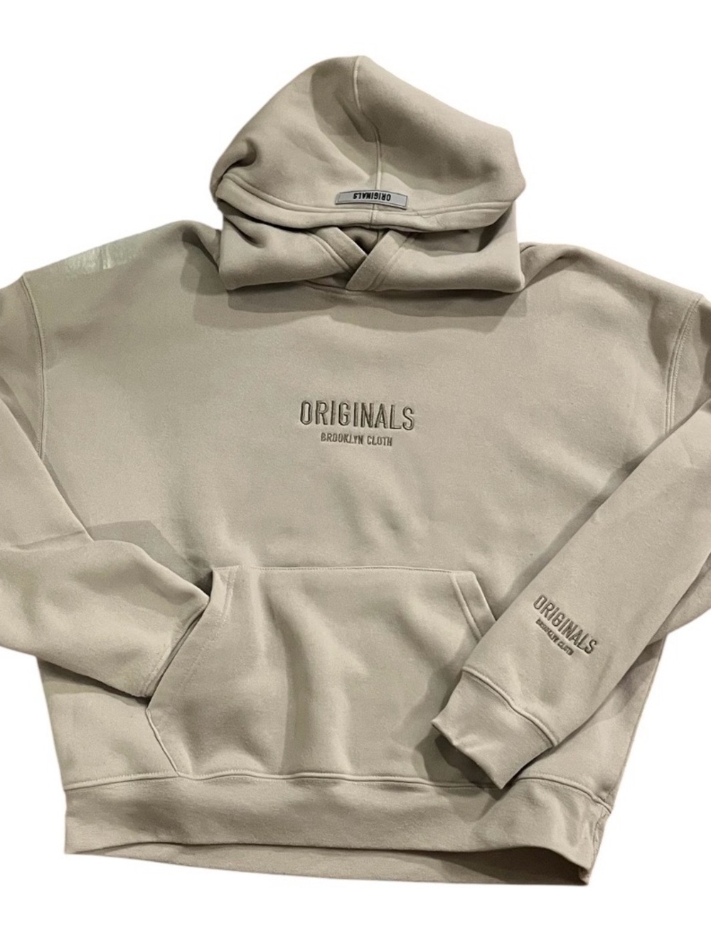 Brooklyn Cloth Originals Fleece Hoodie in a neutral tan size L